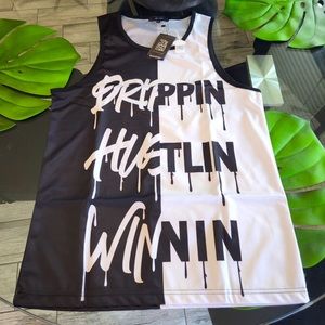 Jelon Drippin Hustlin Winnin Graphic Tank Top- Size Medium- NWT